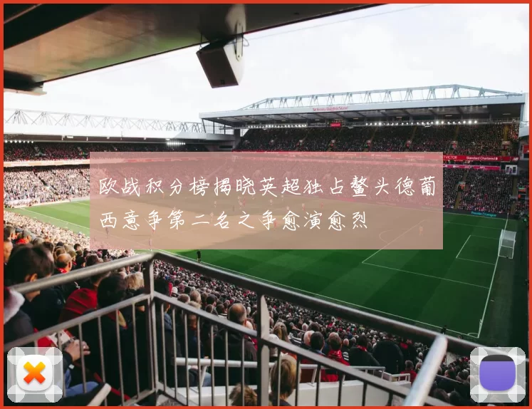 欧战积分榜揭晓英超独占鳌头德葡西意争第二名之争愈演愈烈